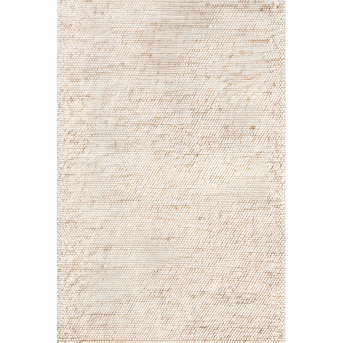 Deeanna Casual Textured Wool Ivory 8 ft. x 10 ft. Farmhouse Area Rug